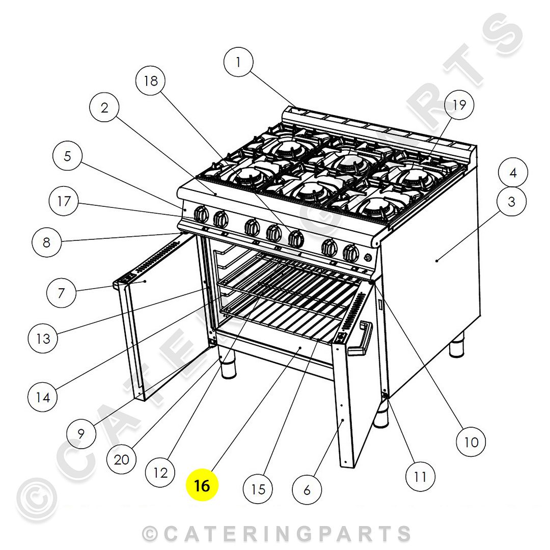 FALCON 535290024 STEEL BASE PLATE 760x570mm FOR OVEN RANGE G3101 OTC